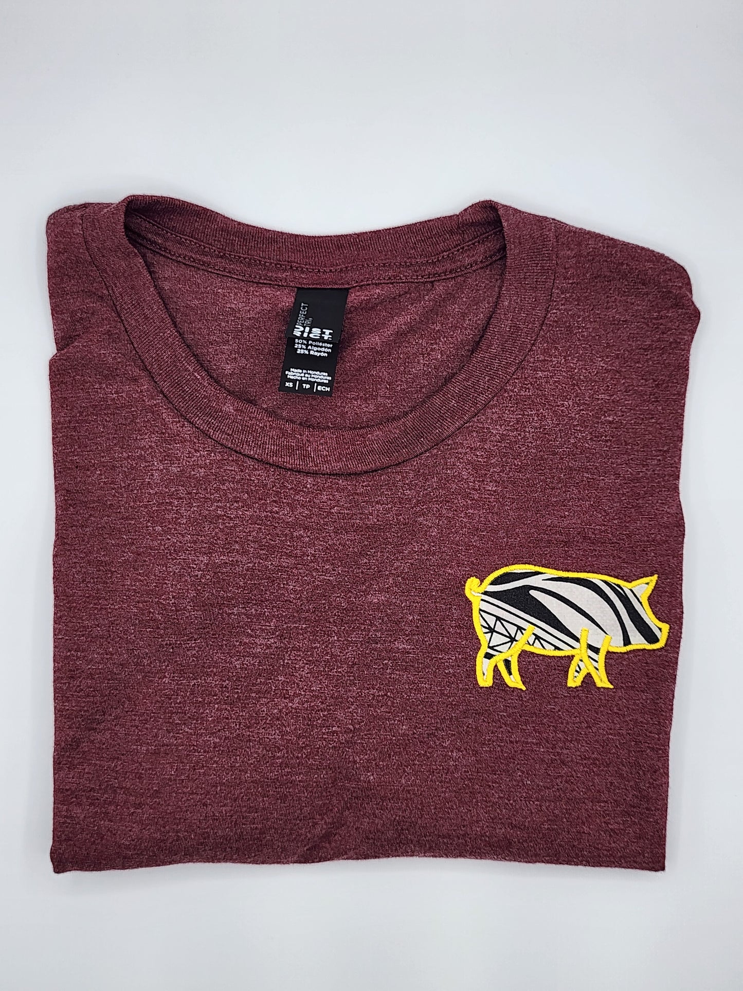 Pig Tee-Maroon