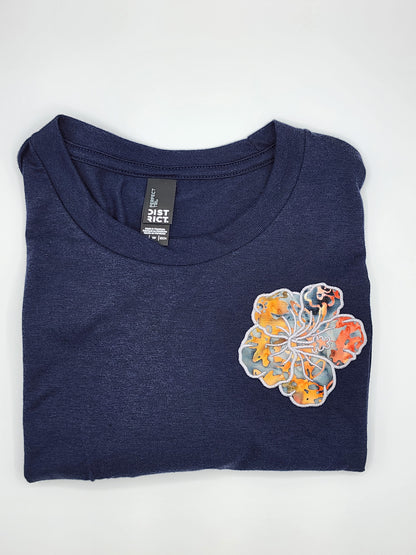 Flower Tee-Navy